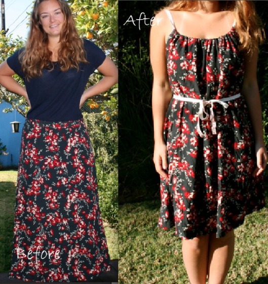 before and after skirt to dress